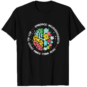 Discover Embrace Neurodiversity Brain Autism Awareness ADHD T Shirts