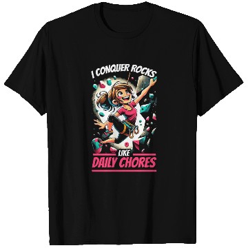 Discover Bouldering Girl Boulderer Rock Climbing Wall T Shirts