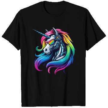 Discover Cool Cyborg Unicorn Rainbow T Shirts