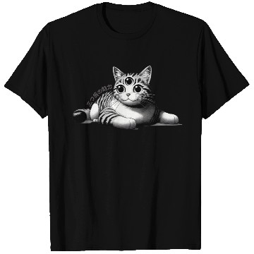 Discover Three-Eyed Cat Enigma: A Mystical Japanese Marvel T Shirts