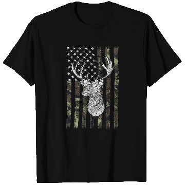 Discover Whitetail Buck Deer Hunting American Camouflage T Shirts