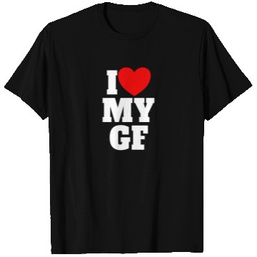 Discover I Love My GF Red Heart Matching Couple Girlfriend T Shirts