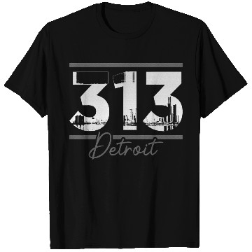 Discover Detroit 313 Area Code Skyline Michigan T Shirts