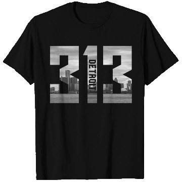 Discover Detroit Michigan 313 Area Code Skyline T Shirts