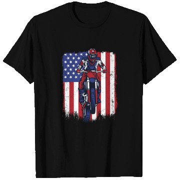 Discover Motocross American Flag Motorcycle Racing Riders T Shirts