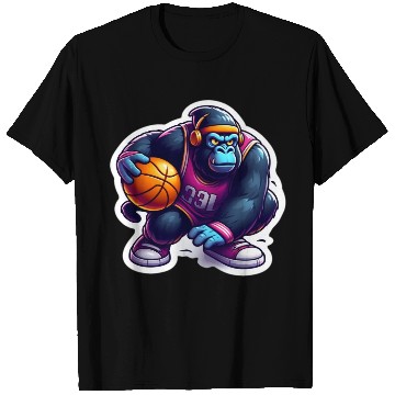 Discover Cool Funky Gorilla Slammin' Basketball T Shirts
