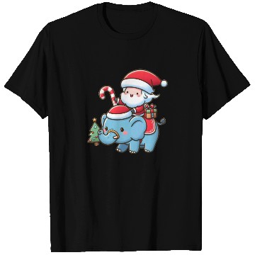 Discover Cute Santa Claus on elephant T Shirts