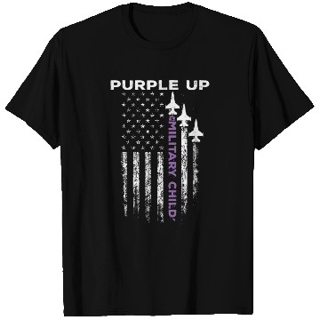 Discover Purple Up For Military Kids Force US Flag T Shirts