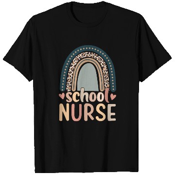 Discover Rainbow Leopard Print School Nurse Back To School T Shirts