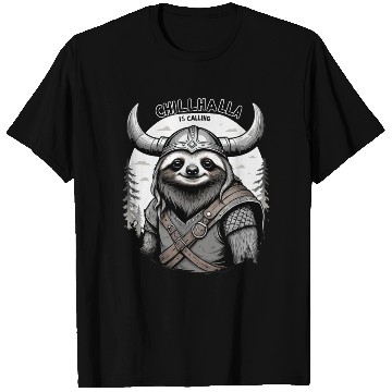 Discover Chillhalla is Calling, Sloth design T Shirts