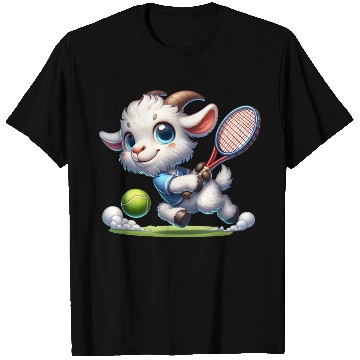 Discover Goat Tennis Player Court Match Design T Shirts