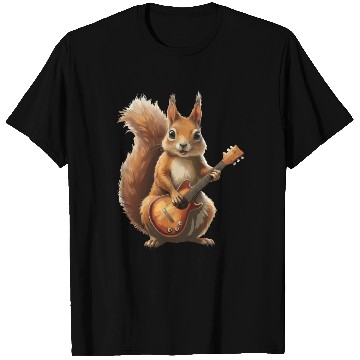 Discover A squirrel plays the guitar - funny animal. T Shirts