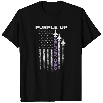 Discover Purple Up For Military Kids Force US Flag T Shirts
