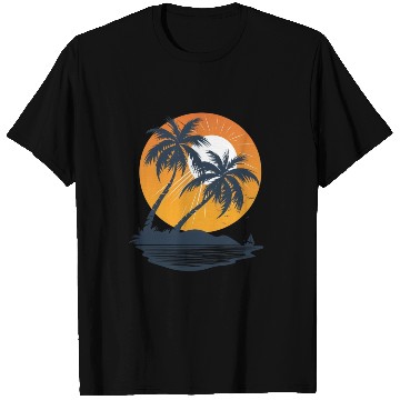 Discover Tropical Sunset Oasis Escape T Shirts