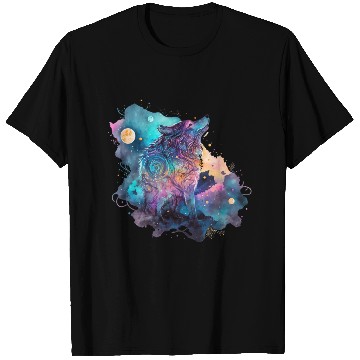 Discover Wolf Print, Cosmic Wolves, Animal Print, Cosmos T Shirts