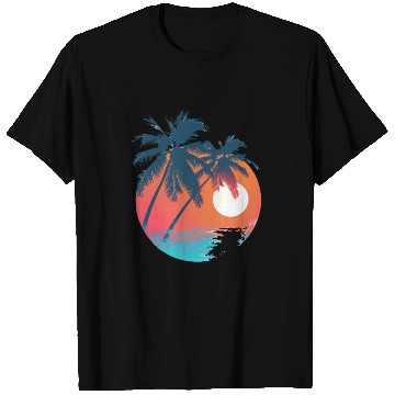 Discover Tropical Sunset Retreat With Soaring Birds T Shirts