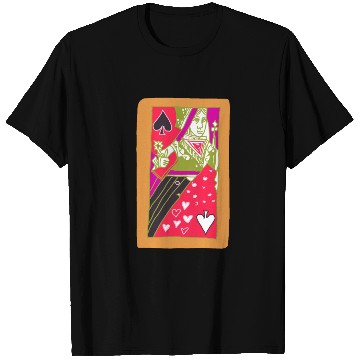 Discover Orange Queen Of Spades Playing Card T Shirts
