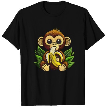 Discover Funny Monkey Eating a Banana T Shirts