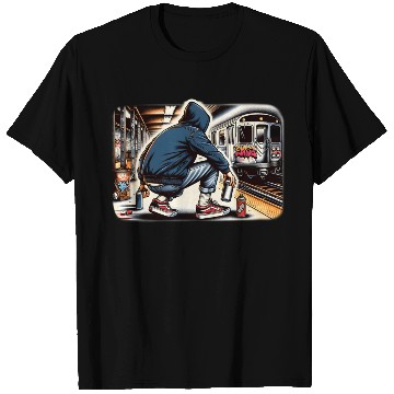 Discover AI Teen in Subway Layup Underground- Masked Border T Shirts