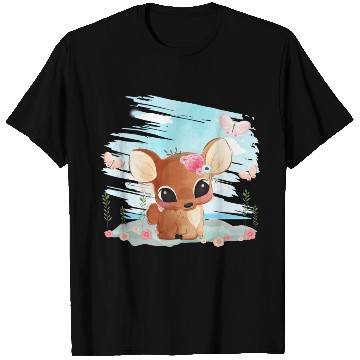 Discover Funny Deer Sitting On Sand At The Beach T Shirts