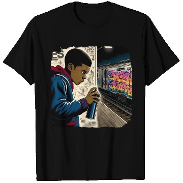 Discover AI Teen in Underground Subway Layup -Masked Border T Shirts