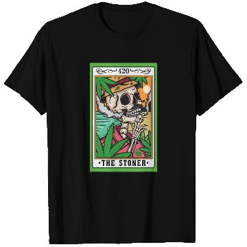 Discover The Stoner Tarot Card Skeleton Cannabis Weed Lover T Shirts