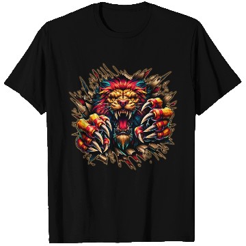 Discover AI Lion Ripping Through Out T Shirts