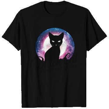 Discover Cosmic Luck Black Cat T Shirts
