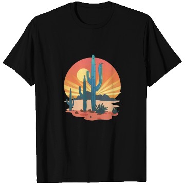 Discover Sunset Cactus Silhouette Adventure Await T Shirts