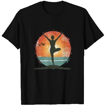 Discover Sunset Yoga Silhouette Peaceful Scene T Shirts