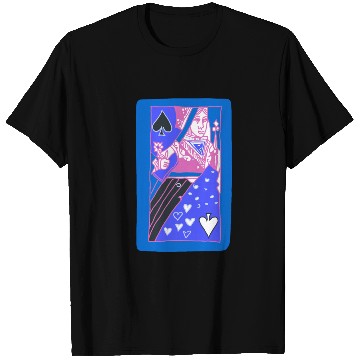 Discover Blue Queen Of Spades Playing Card T Shirts