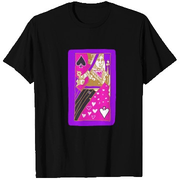 Discover Purple Queen Of Spades Playing Card T Shirts