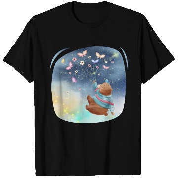 Discover Teddy Bear Up To Sky Using Butterfly Excited T Shirts