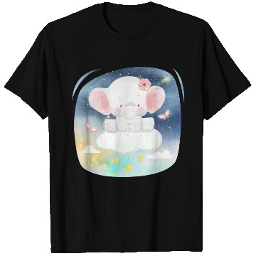Discover Baby Elephant Ride Up To Sky Using Cloud Excited T Shirts