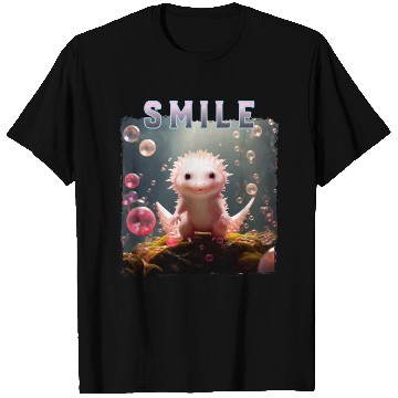Discover Whimsical Axolotl with Bubbles T Shirts