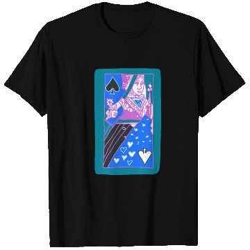 Discover Teal Queen Of Spades Modern Art Playing Card T Shirts