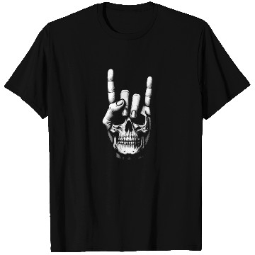 Discover Electric Guitar Skull Rock Horns T Shirts