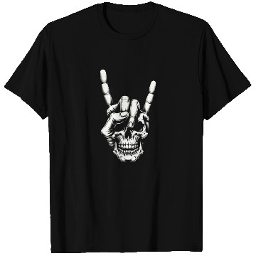Discover Electric Guitar Skull Rock Horns T Shirts