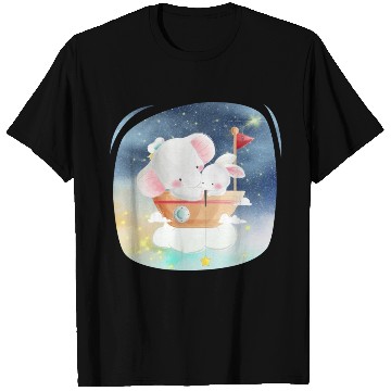 Discover Sailing Elephant and Rabbit Using Boat Fishing T Shirts