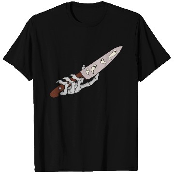 Discover Skeleton Hand with Ghostly Dagger Theme T Shirts