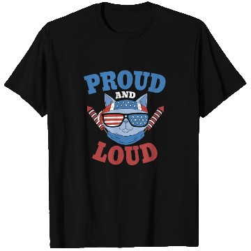 Discover Proud and Loud 4th of July Cat T Shirts