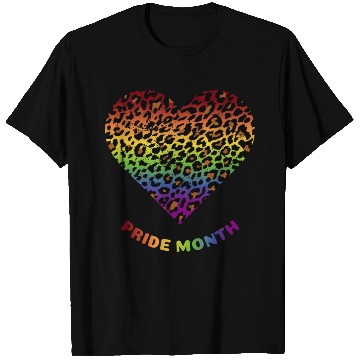 Discover LGBTQ+Pride Month Rainbow Heart Leopard pattern T Shirts