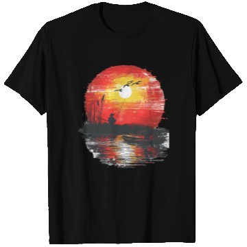 Discover Sunset Fishing Serenity Scene T Shirts