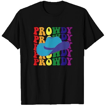 Discover Prowdy Gay Lesbian Howdy Cowboy LGBTQ Pride Groovy T Shirts