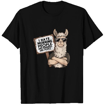 Discover I Hate Morning People for a Morning grumpy Llama T Shirts