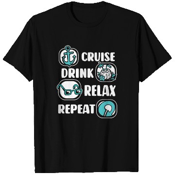 Discover Cruise Drink Relax Repeat Cruise Ship Cruise T Shirts