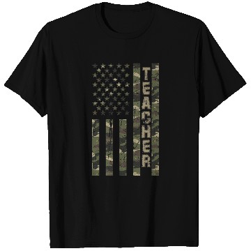 Discover Teacher United States Distressed Camo T Shirts