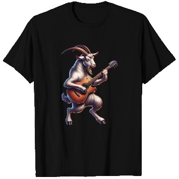 Discover Cool Goat Guitarist E-Guitar Design T Shirts