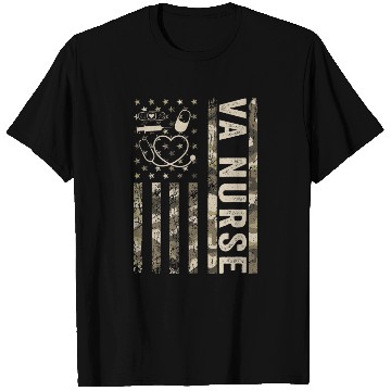 Discover VA Nurse Camouflage Patriotic US Flag Nurse Life T Shirts