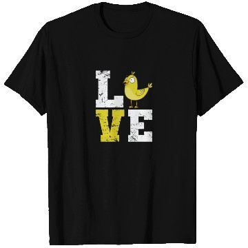 Discover Love lettering with Canary Bird T Shirts